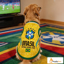 Brazil dog jersey for World Cup matchday